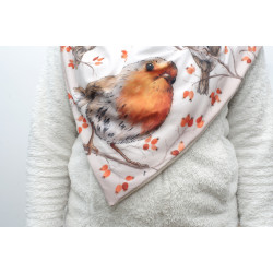 Zavinovací šátek s ptáčkem Červenkou - flís