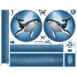 Látkový panel na sedací polštář Velrybák Vojta