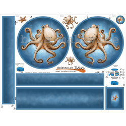 Látkový panel na sedací polštář Chobotnice Jůlinka